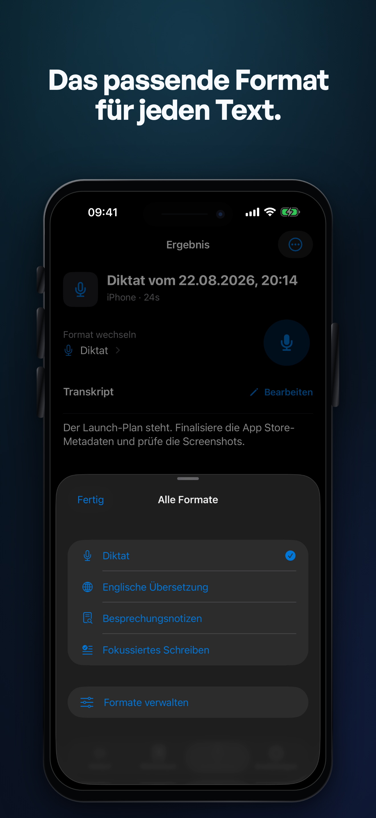 TypeWhisper-Profile auf dem iPhone