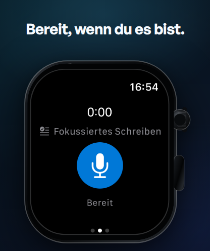 TypeWhisper aufnahmebereit auf der Apple Watch