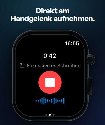 Laufende TypeWhisper-Aufnahme auf der Apple Watch