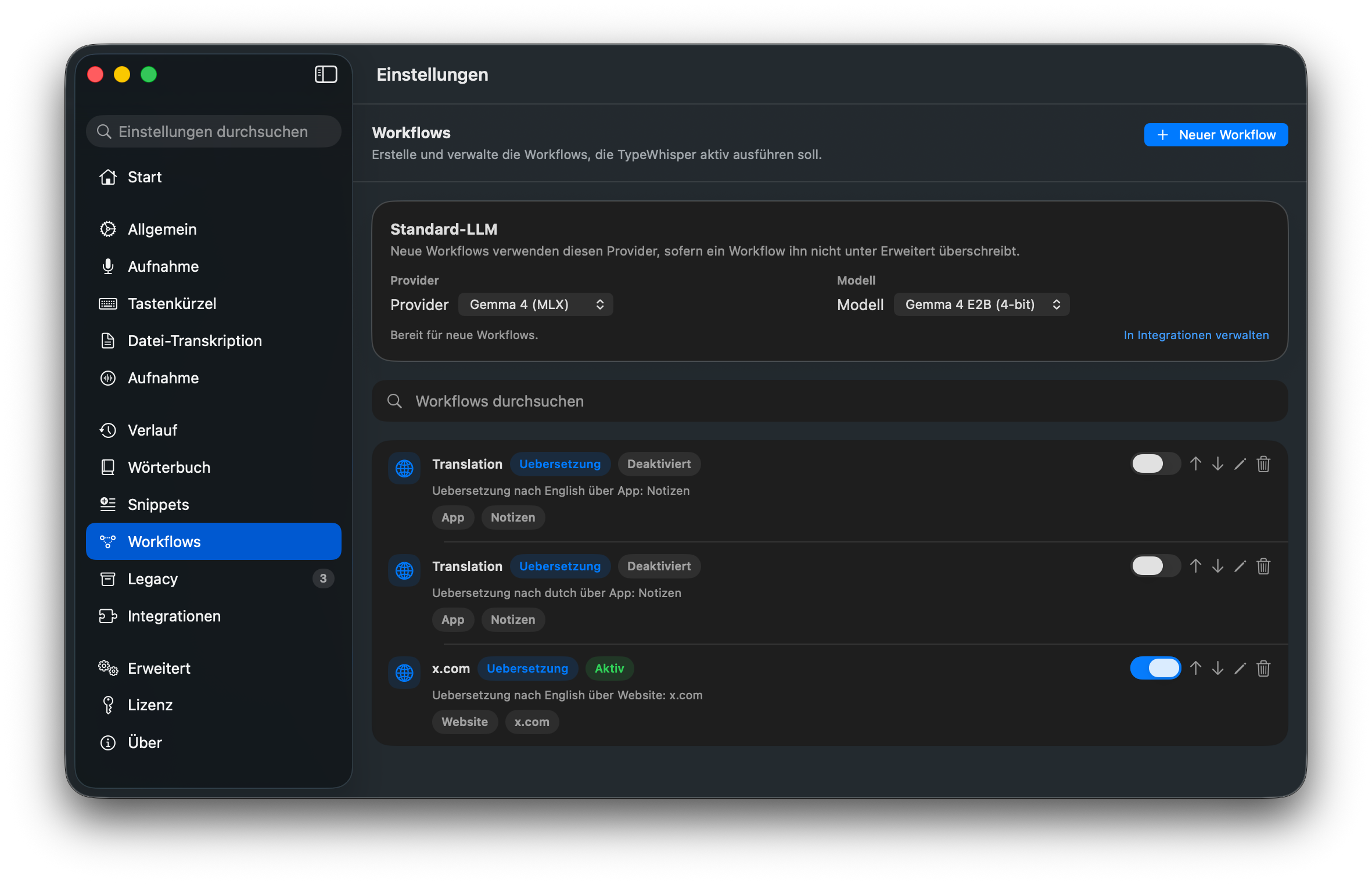 Prompt-Palette mit eingebauten Prompt-Aktionen