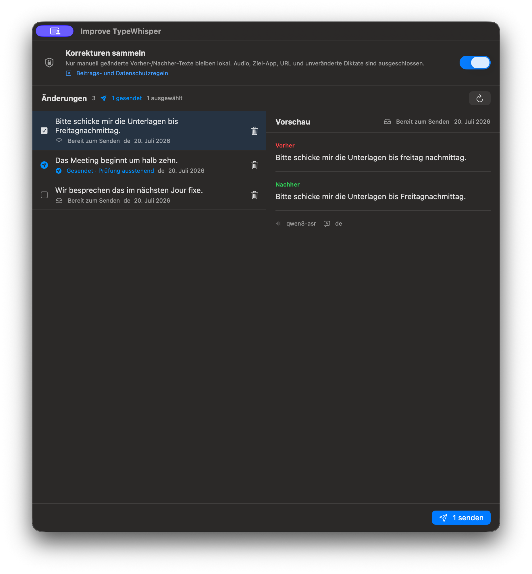 Improve TypeWhisper Einstellungen
