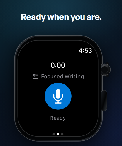 TypeWhisper ready to record on Apple Watch