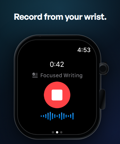 TypeWhisper recording in progress on Apple Watch