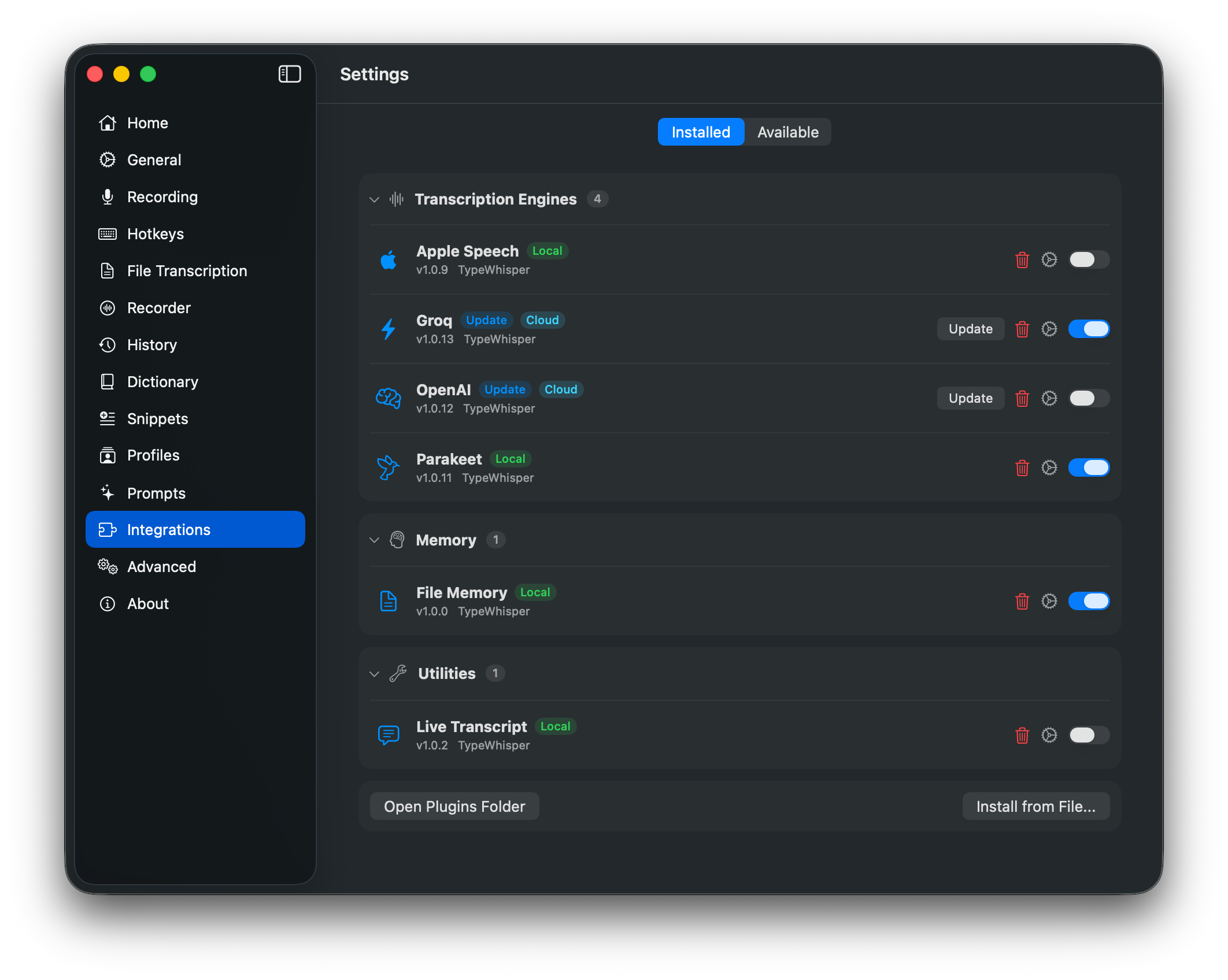 Plugin System with marketplace