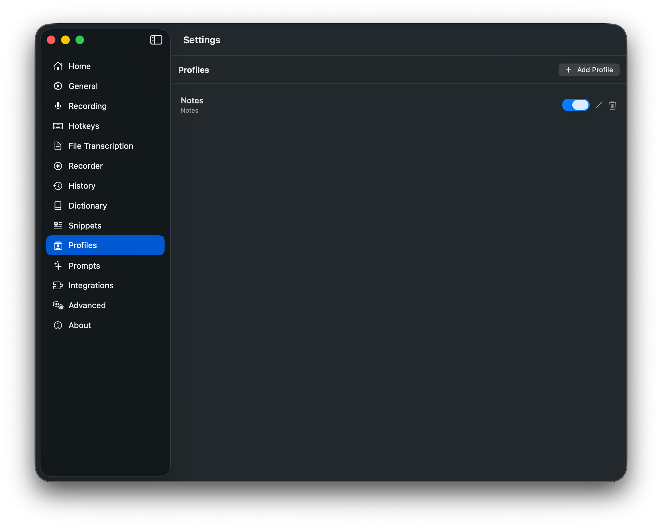 Profiles, history, dictionary.