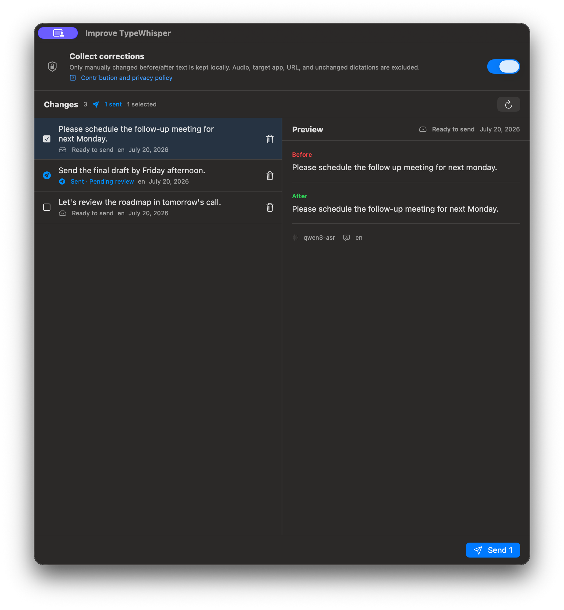 Improve TypeWhisper settings