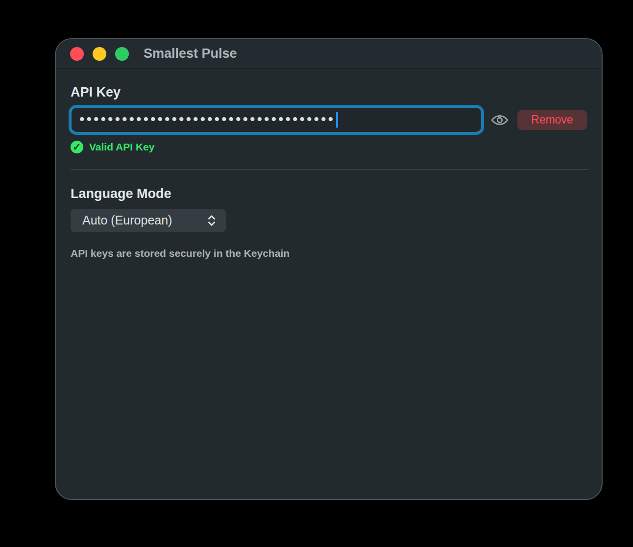 Smallest Pulse settings