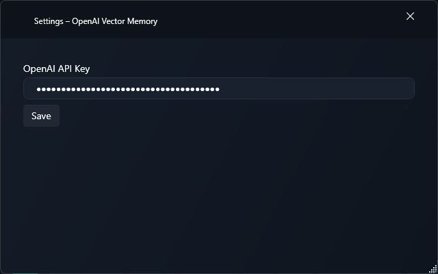 OpenAI Vector Memory Windows Einstellungen