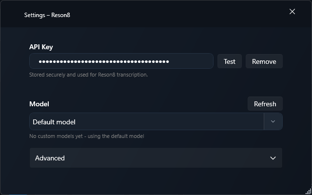 Reson8 Windows settings