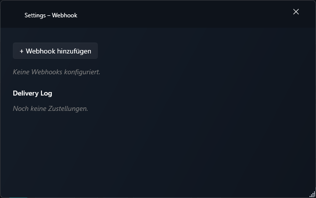 Webhook Windows settings